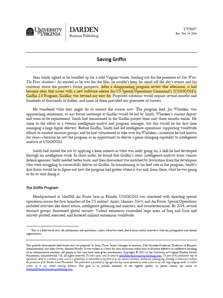 Saving Griffin | PDF | Agile Software Development | Computing