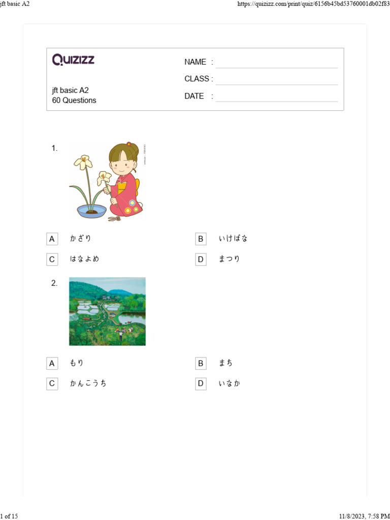 JFT Basic A2 | PDF