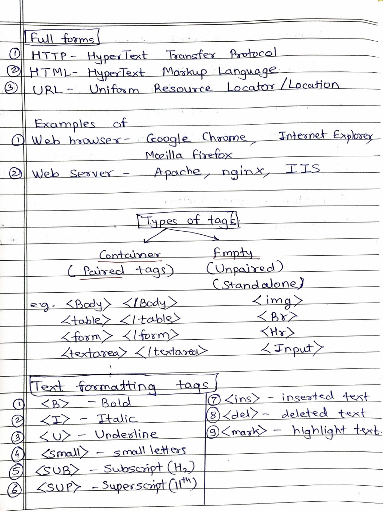 Short Notes For Impressive Web Designing | PDF