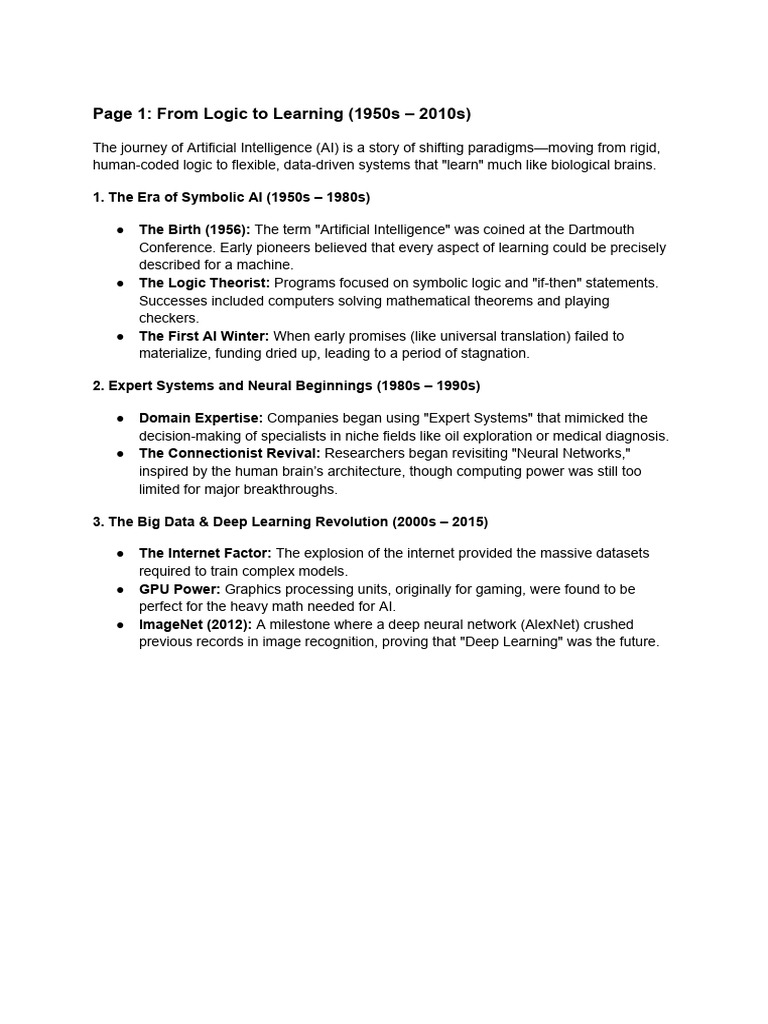 The Evolution of Artificial Intelligence | PDF | Artificial ...
