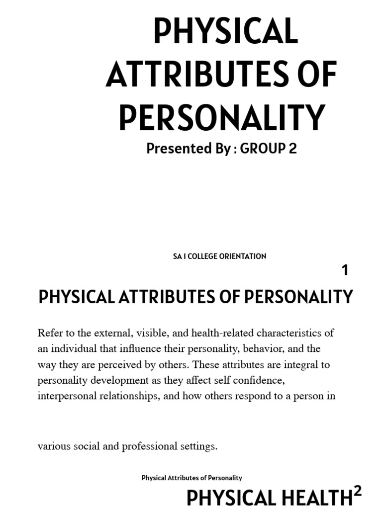 Group 2 - Physical Attributes of Personalit | PDF | Foods | Vitamin