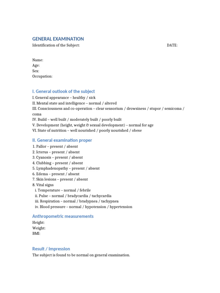 General Examination Format | PDF