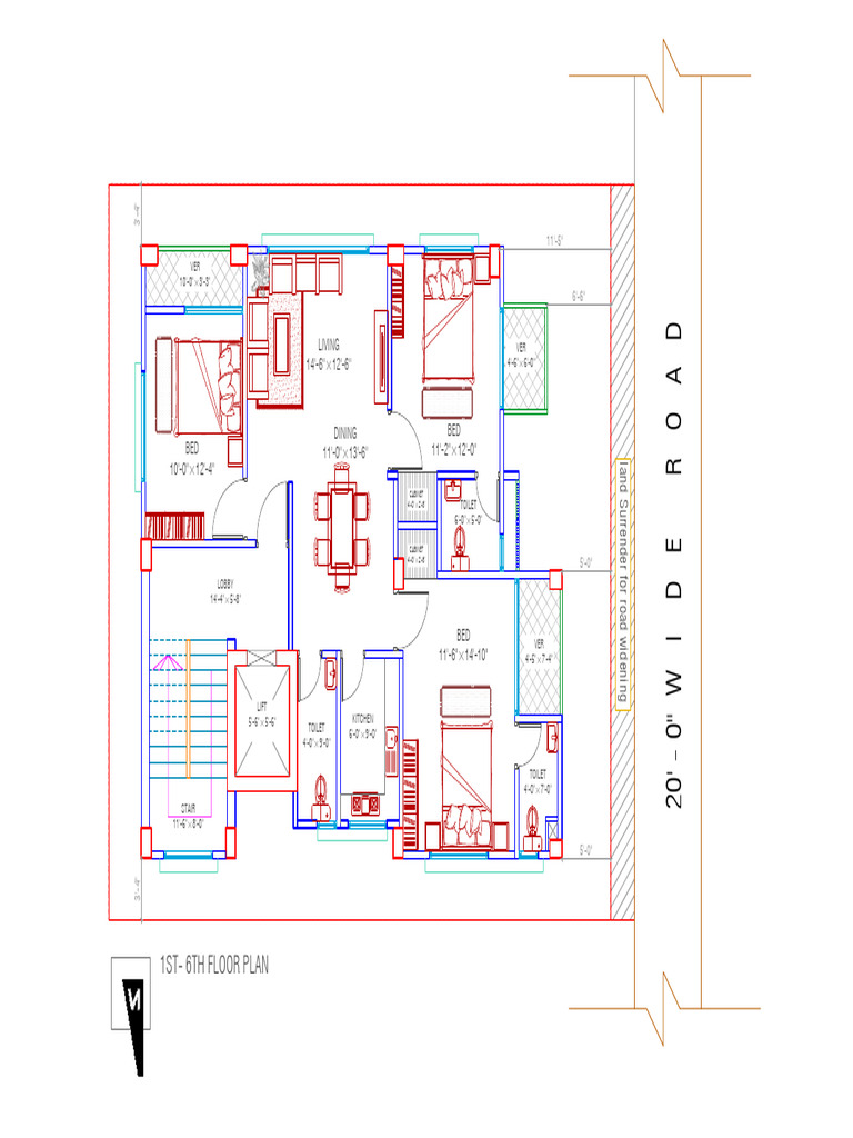 1St-6Th Floor Plan: A Net - 2 | PDF