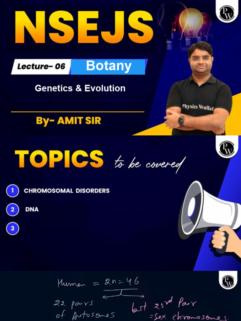 Genetics & Evolution 06 - Class Notes - NSEJS Batch 2024 | PDF
