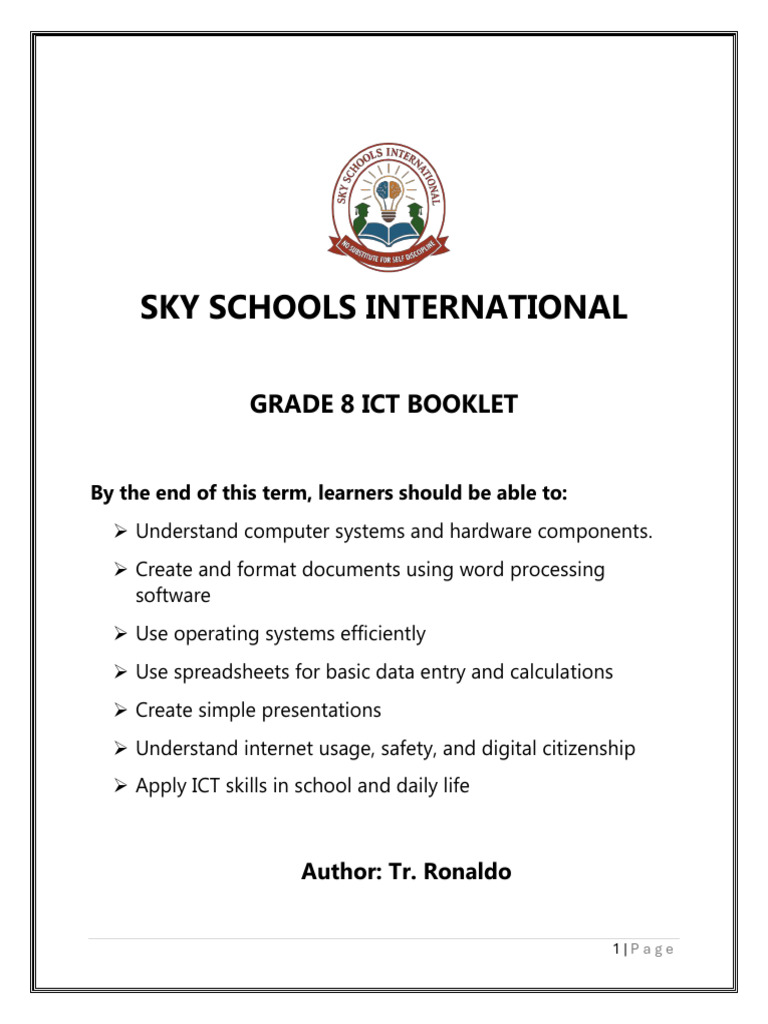 Grade 8 Ict Booklet - Term 3 (4 Months) | PDF | Operating System ...
