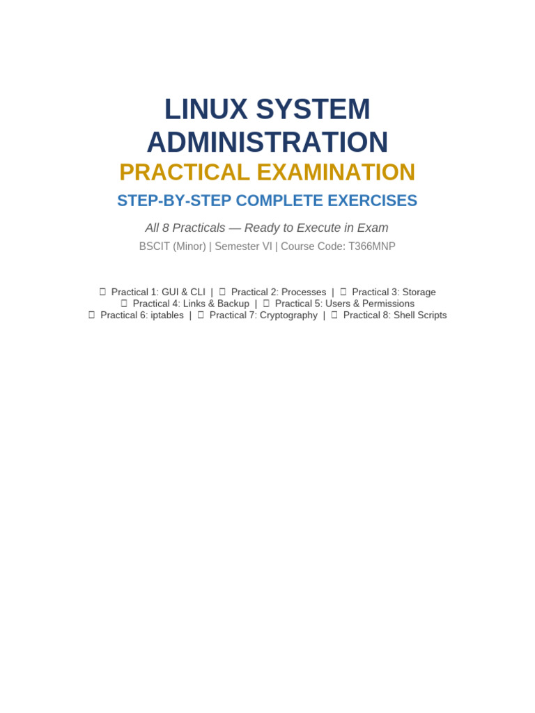 Linux Practical Exam Exercises | PDF | Utility Software | System Software