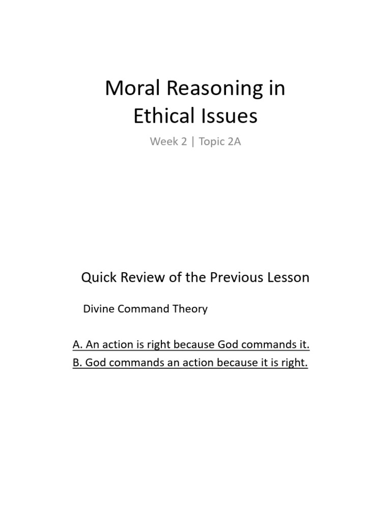 Moral Reasoning in Ethical Issues | PDF | Reason | Morality