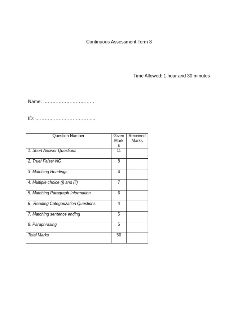 TA Reading | PDF