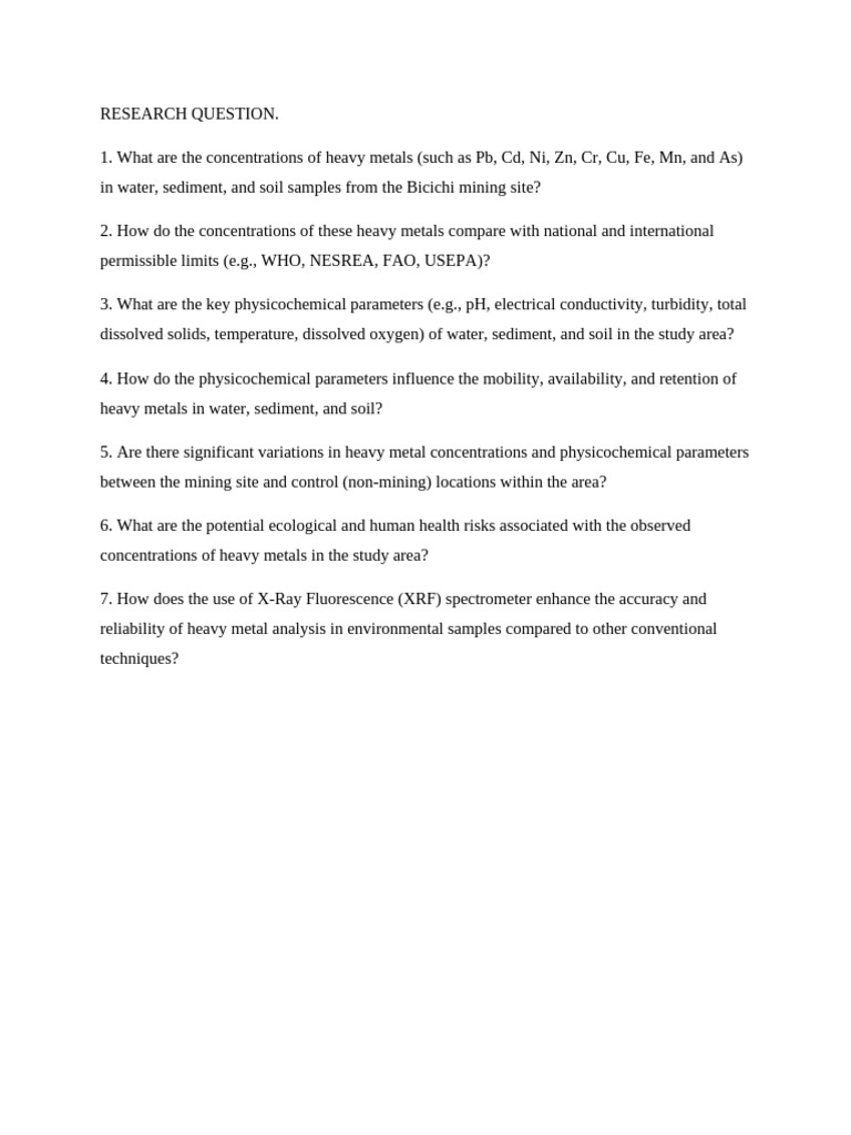 Research Questions | PDF