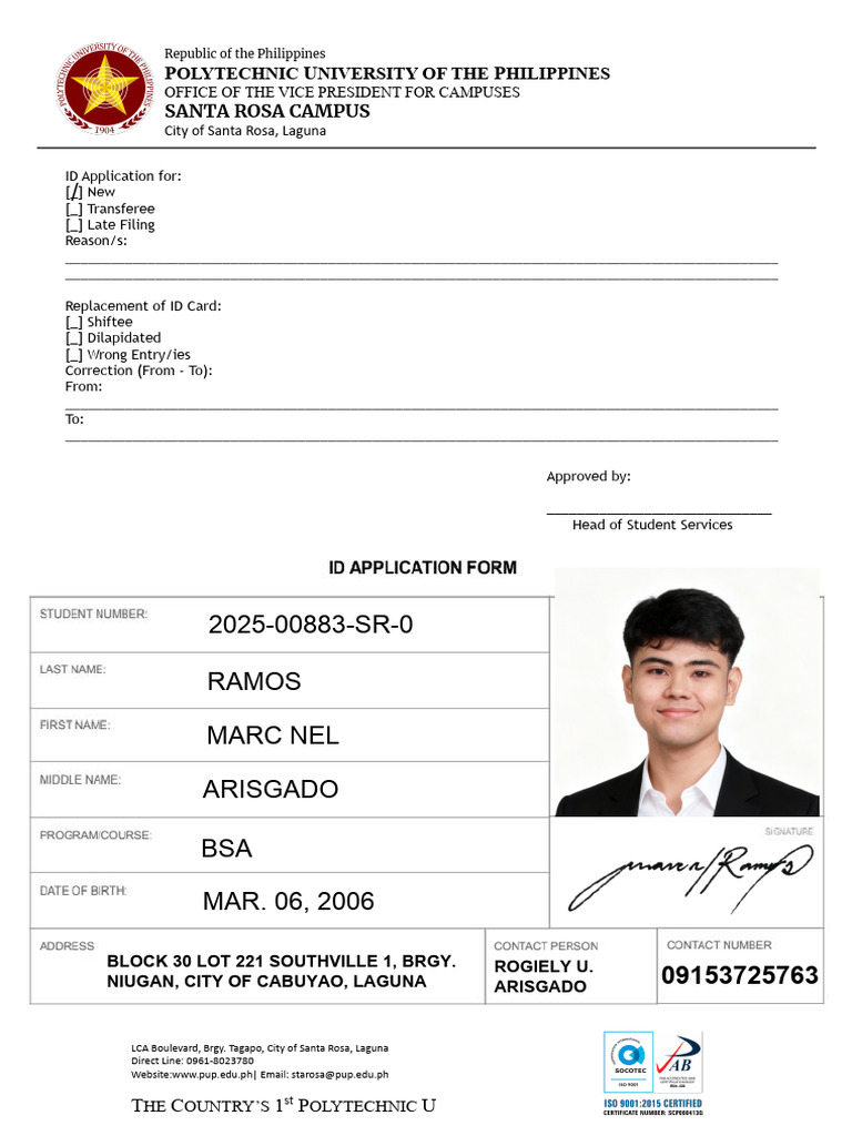 Id Application For 2025 | PDF