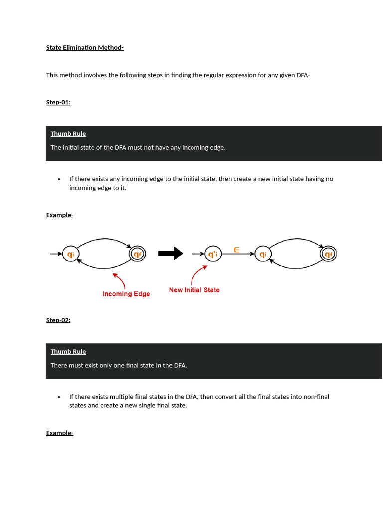 State Elimation Method | PDF | Theoretical Computer Science ...