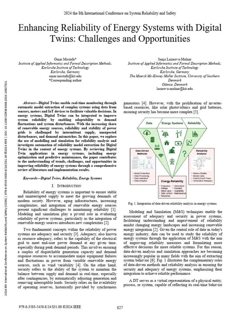 Enhancing Reliability of Energy Systems With Digital Twins Challenges ...