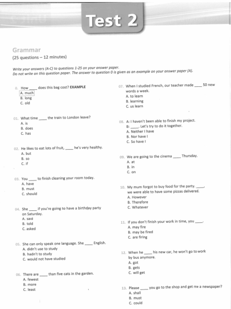 TEST 2 Aptis | PDF | Traffic