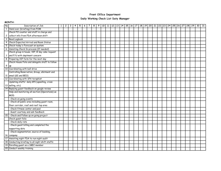 Check List All Section-1 | PDF