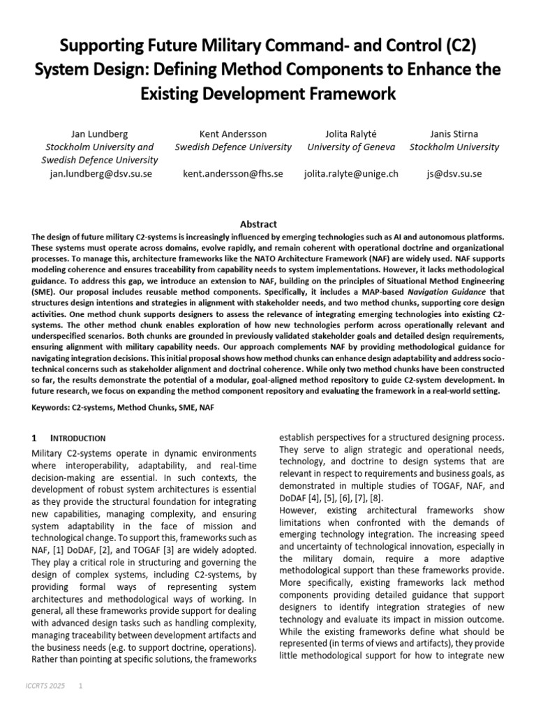 Supporting Future Command - and Control System Design - Defining Method ...