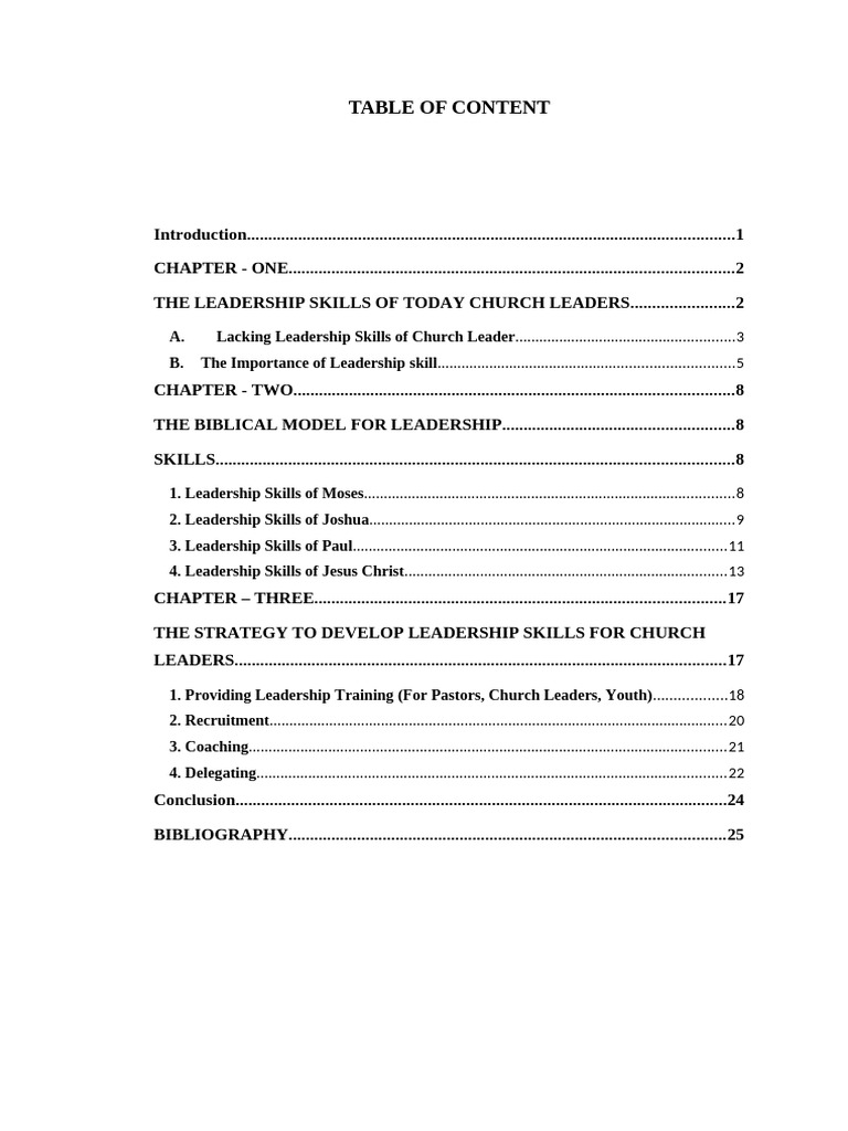 The Importance of Leadership Skills For Church Leaders-4 | PDF | Joshua ...