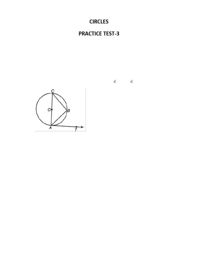 Circles Practice Test 3 | PDF
