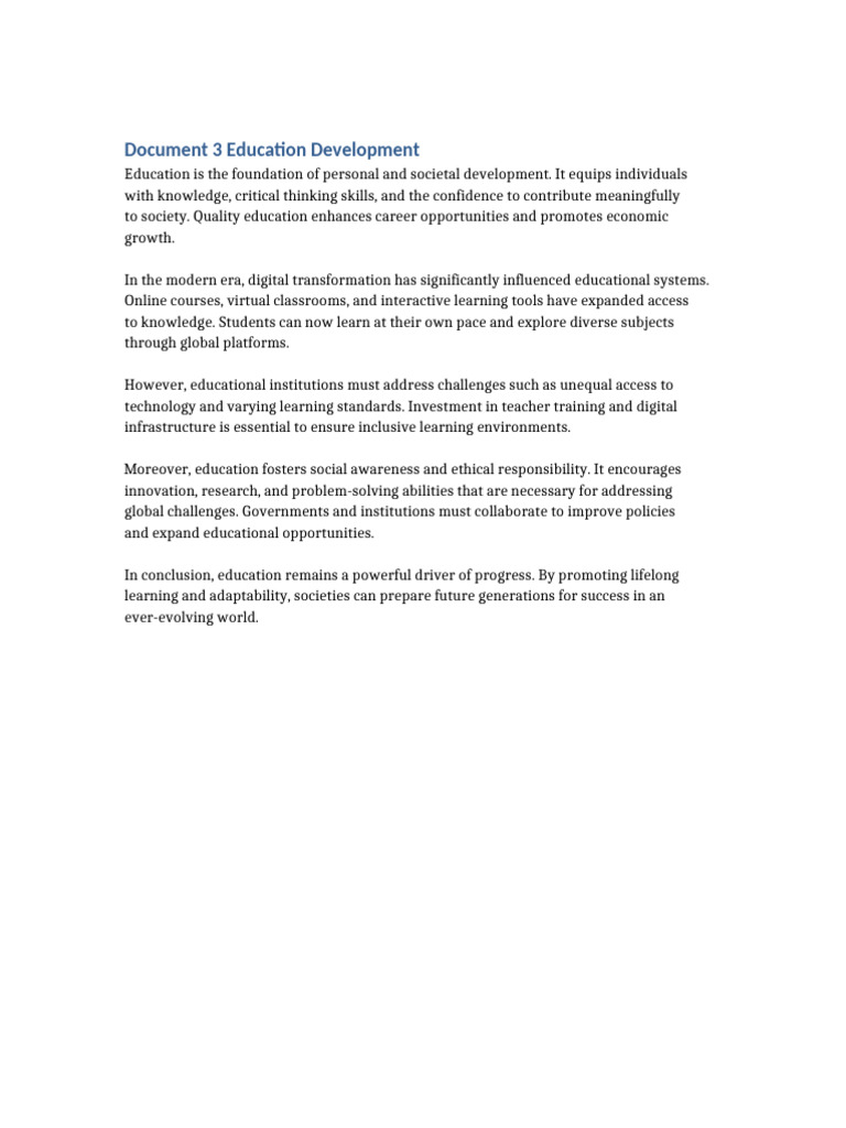 Document 3 Education Development | PDF