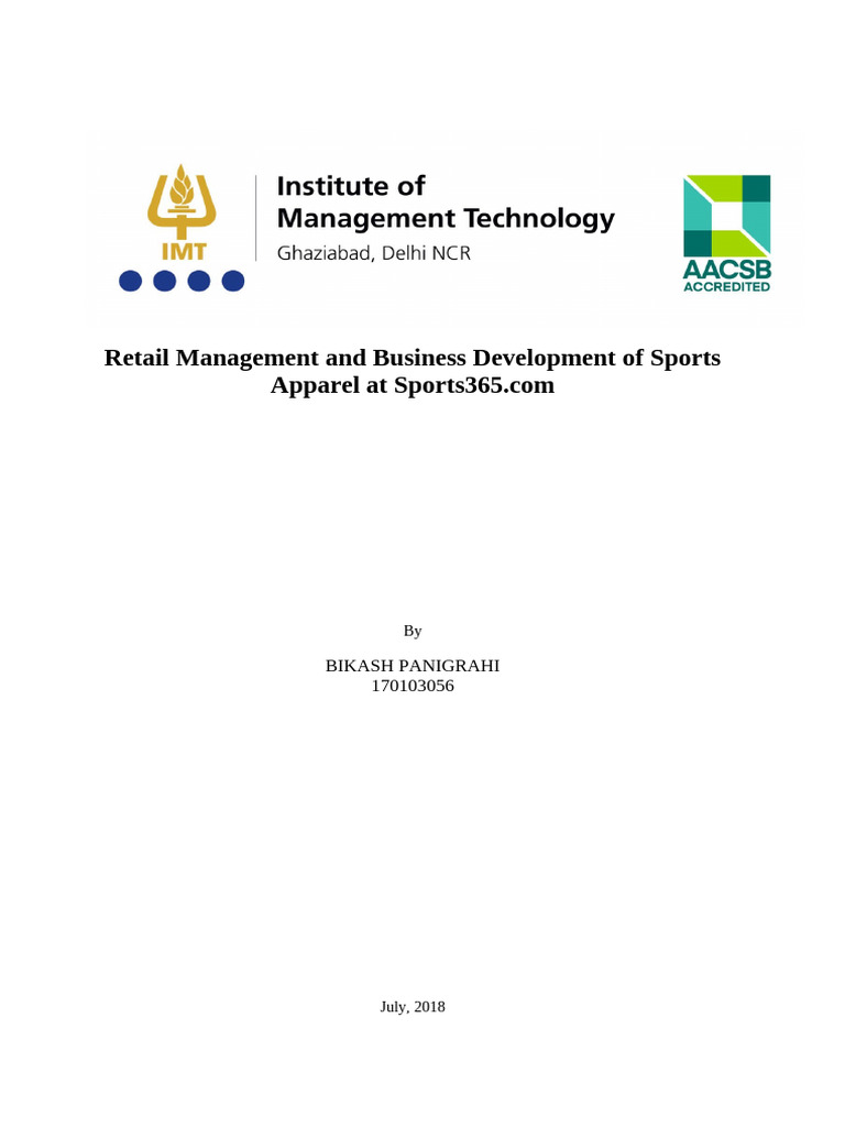 SIP - 170103056 - Dr.A.Uday Bhaskar - PGDM - 2017-19 | PDF | Retail ...