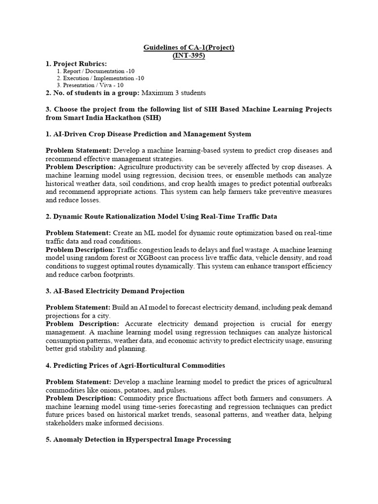 Guidelines of Project | PDF | Machine Learning | Time Series