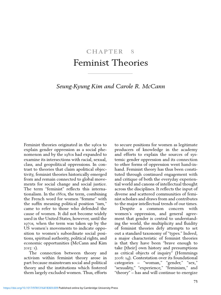 Feminist Theories | PDF | Feminism | Gender Studies