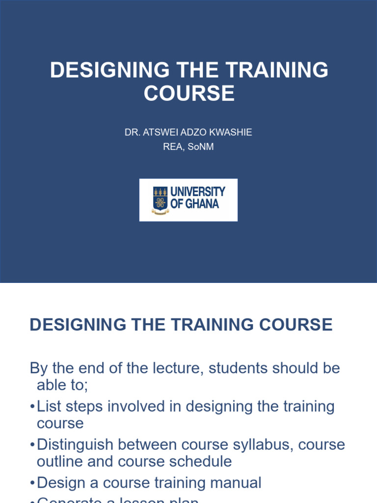 5 Designing The Training Course | PDF | Lesson Plan | Teachers