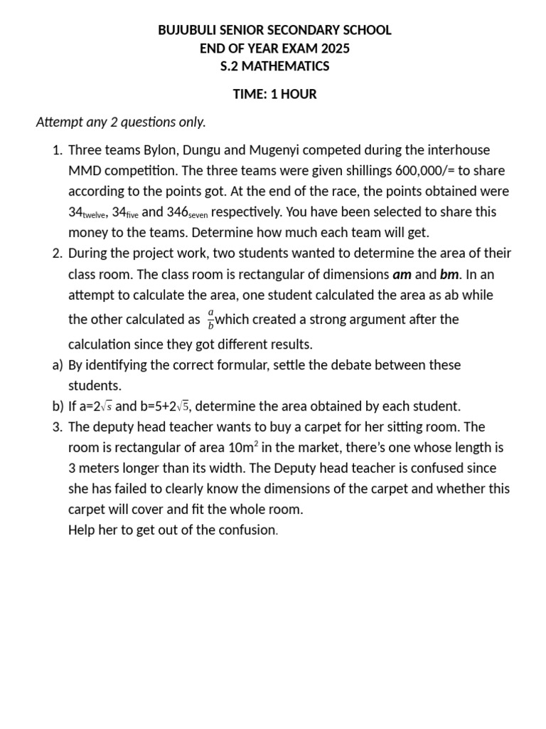 S.2 Math | PDF