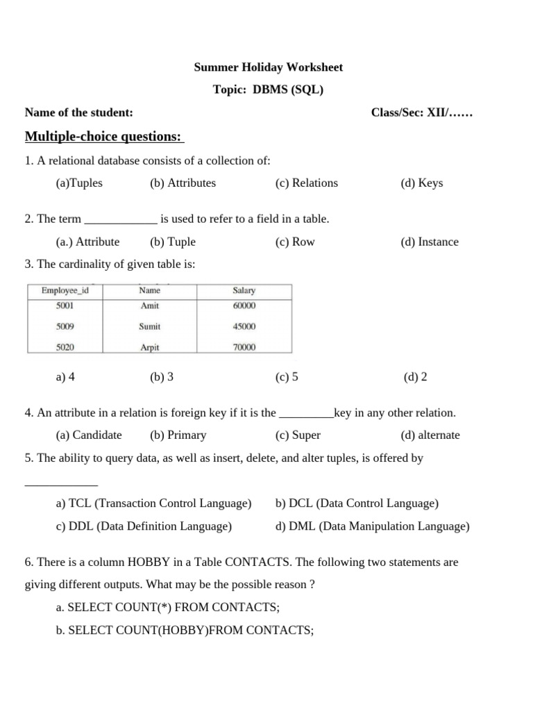 DBMS and SQL Commands | PDF | Sql | Databases