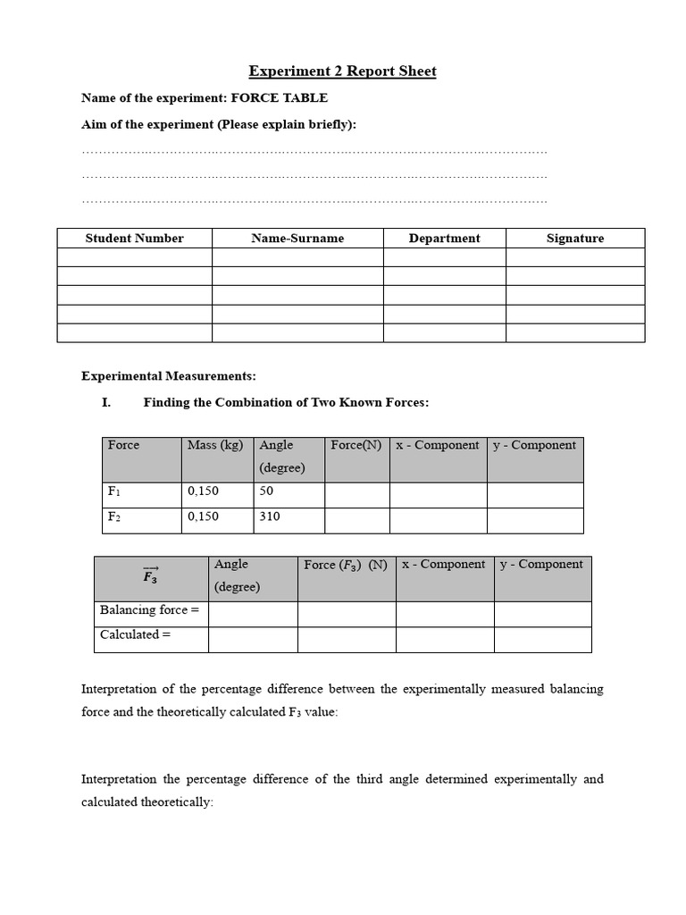 Experiment 2 Report Sheet | PDF