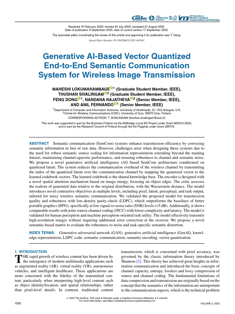 Generative AI-Based Vector Quantized End-To-End Semantic Communication ...