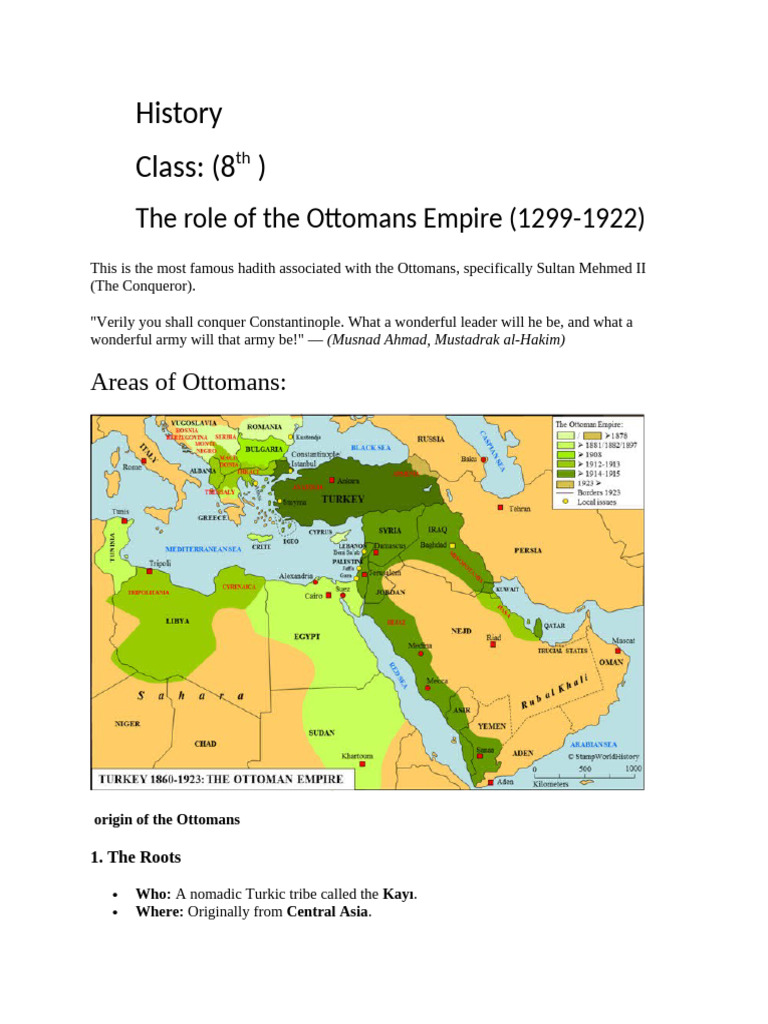 The Ottoman Empire (1) Notes | PDF | Mustafa Kemal Atatürk | Ottoman Empire