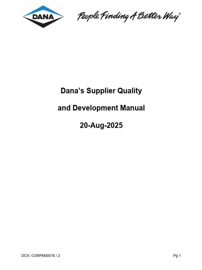 Supplier Quality and Development Manual | PDF | Supply Chain ...