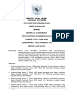 Permendagri No.38 Tahun 2008 Tentang Penerimaan Dan Pemberian Bantuan Organisasi Kemasyarakatan Dari Dan Kepada Pihak Asing