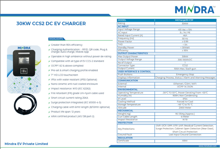 30kw Ccs2 DC Ev Charger | PDF | Alternating Current | Manufactured Goods