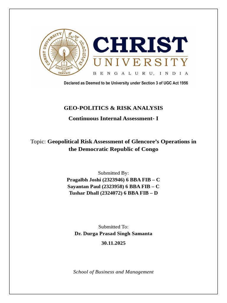 Gpra CIA 1 Report Final | PDF | Glencore | Mining