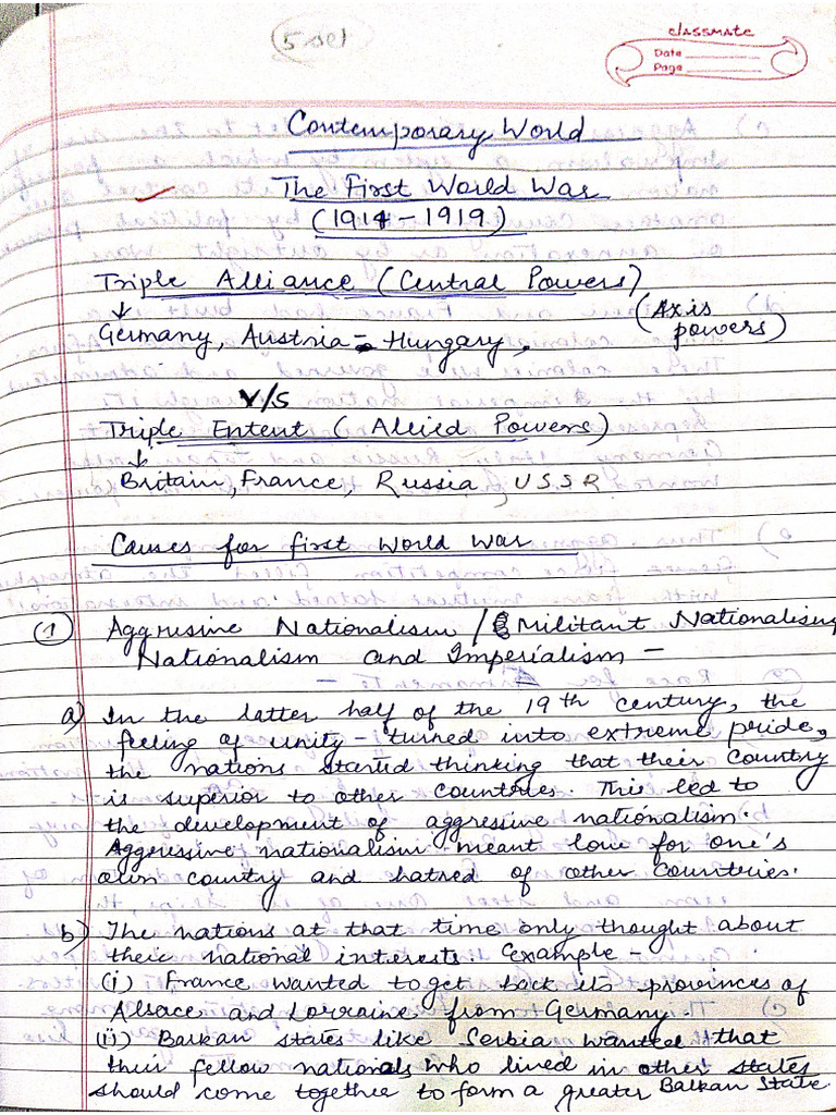 Notes First World War | PDF