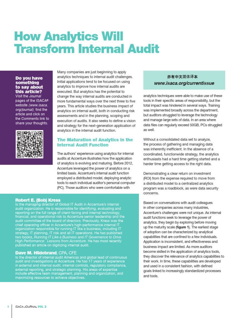 How Analytics Will Transform Internal Audit Joa Eng 0317 | PDF ...