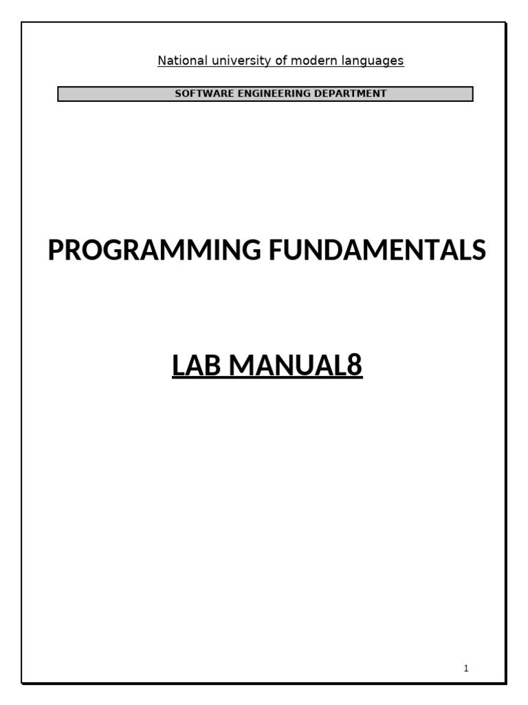 Lab Manual Week 8 C++ | PDF