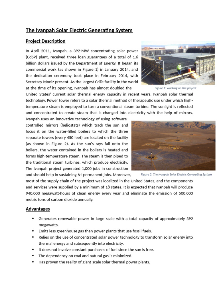 The Ivanpah Solar Electric Generating System | PDF | Solar Power ...