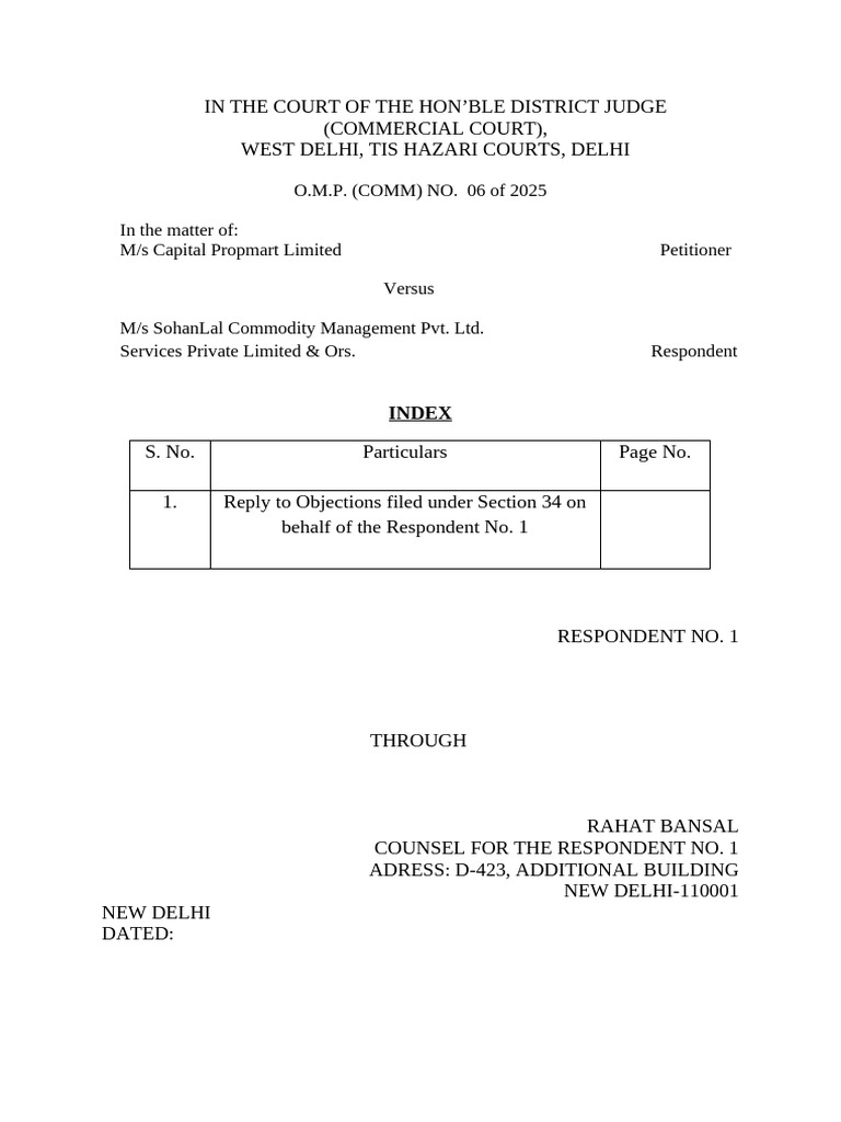 Section 34 Reply Capital Propmart Revised | PDF | Justice | Crime ...