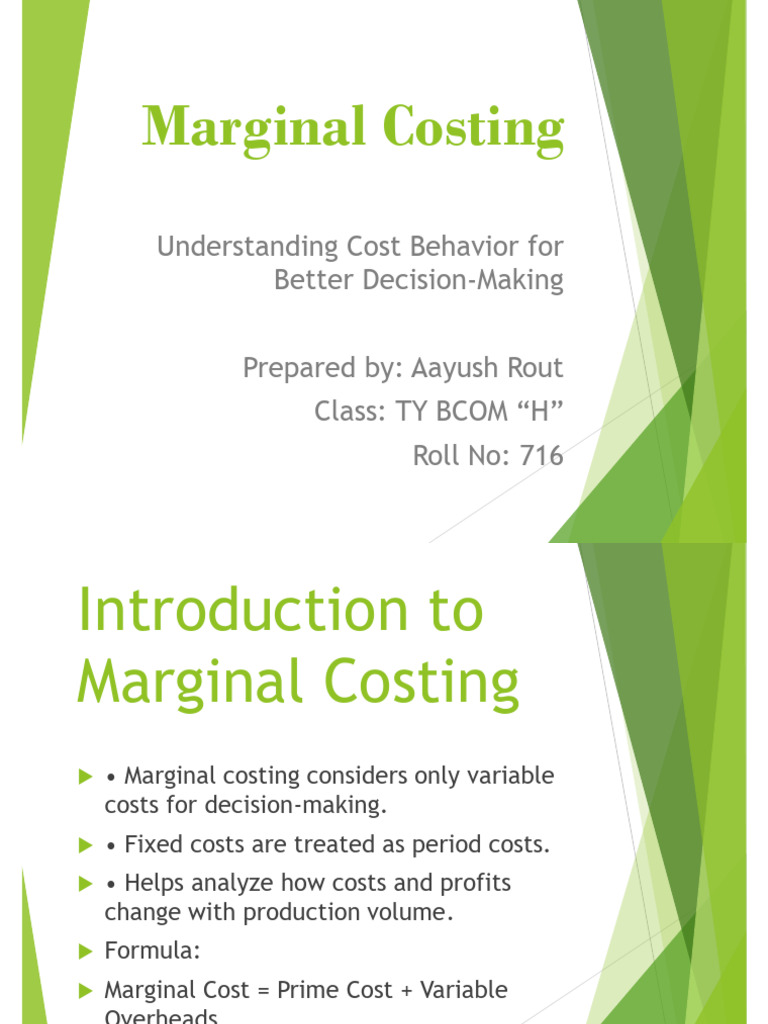 Marginal Costing | PDF