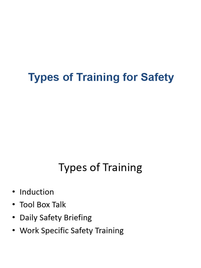 Types of Training For Safety | PDF | Personal Protective Equipment ...