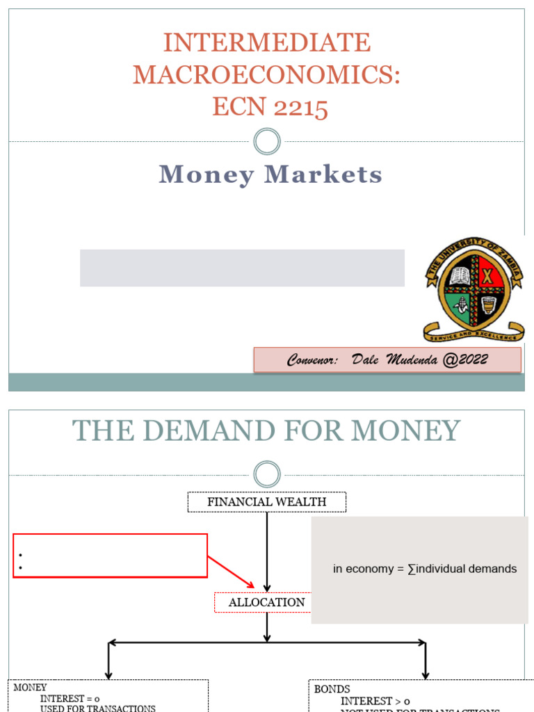 Lecture 2 Money Market-1 | PDF | Demand For Money | Money Supply