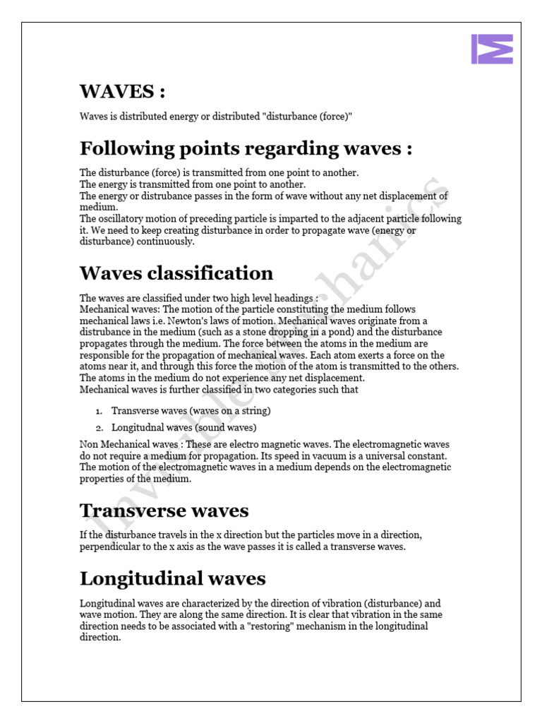Wave and Wave Optics | PDF | Waves | Force