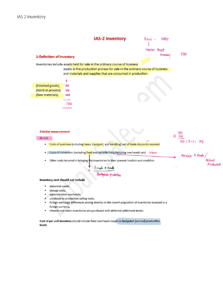 10 IAS 2 Inventory Annotated. | PDF