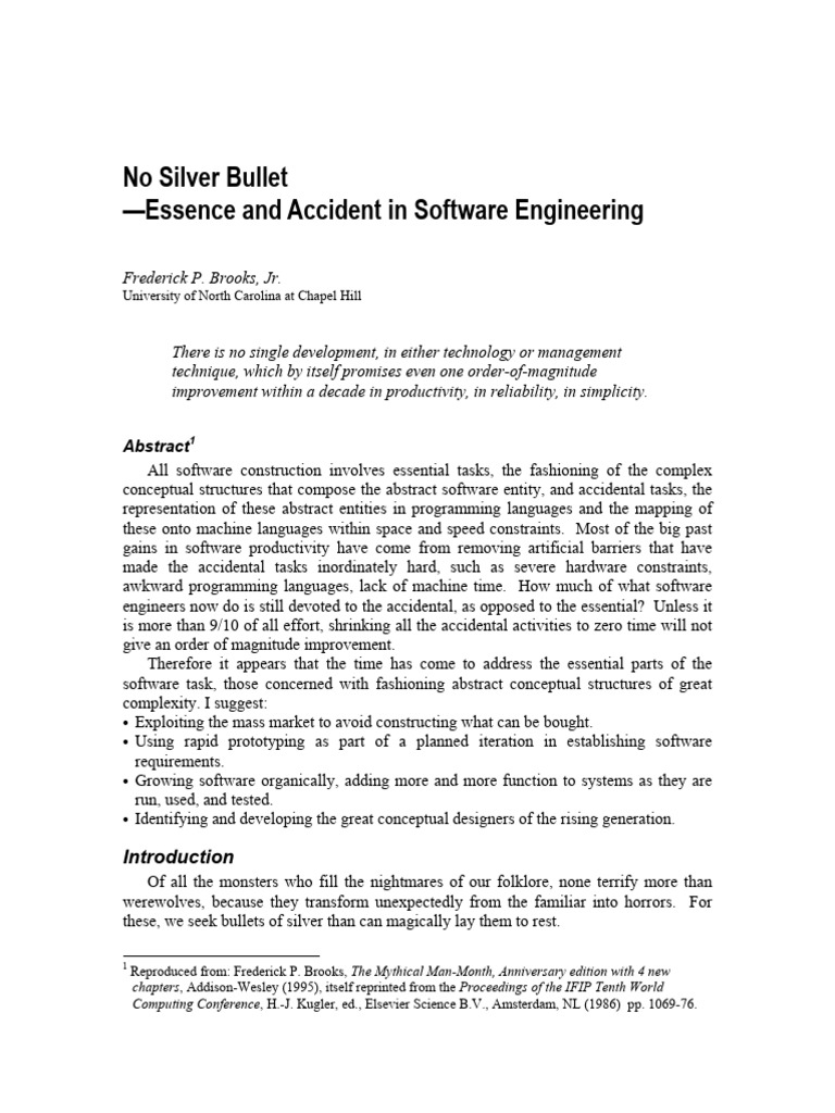 No Silver Bullet Software Engineering Excerpt | PDF | System | Abstraction