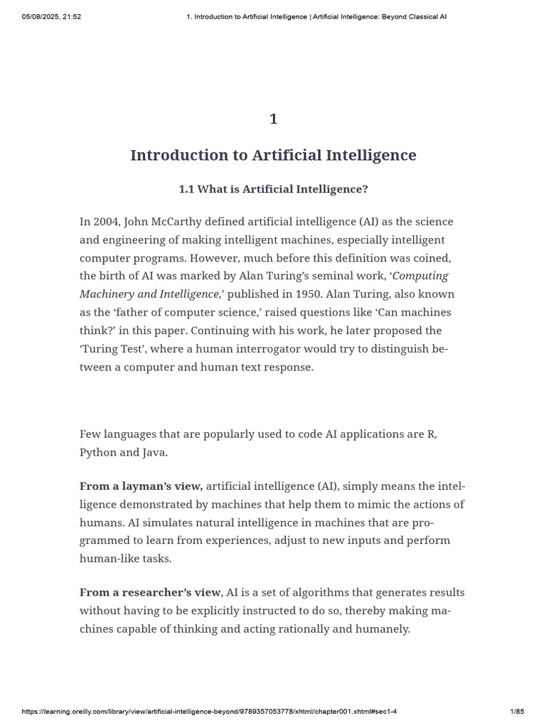 Module 1 Introduction To AI and Applications | PDF | Artificial ...