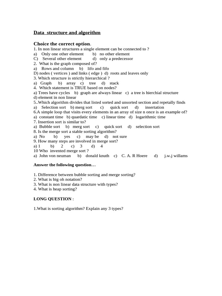 Data Structure Paper | PDF