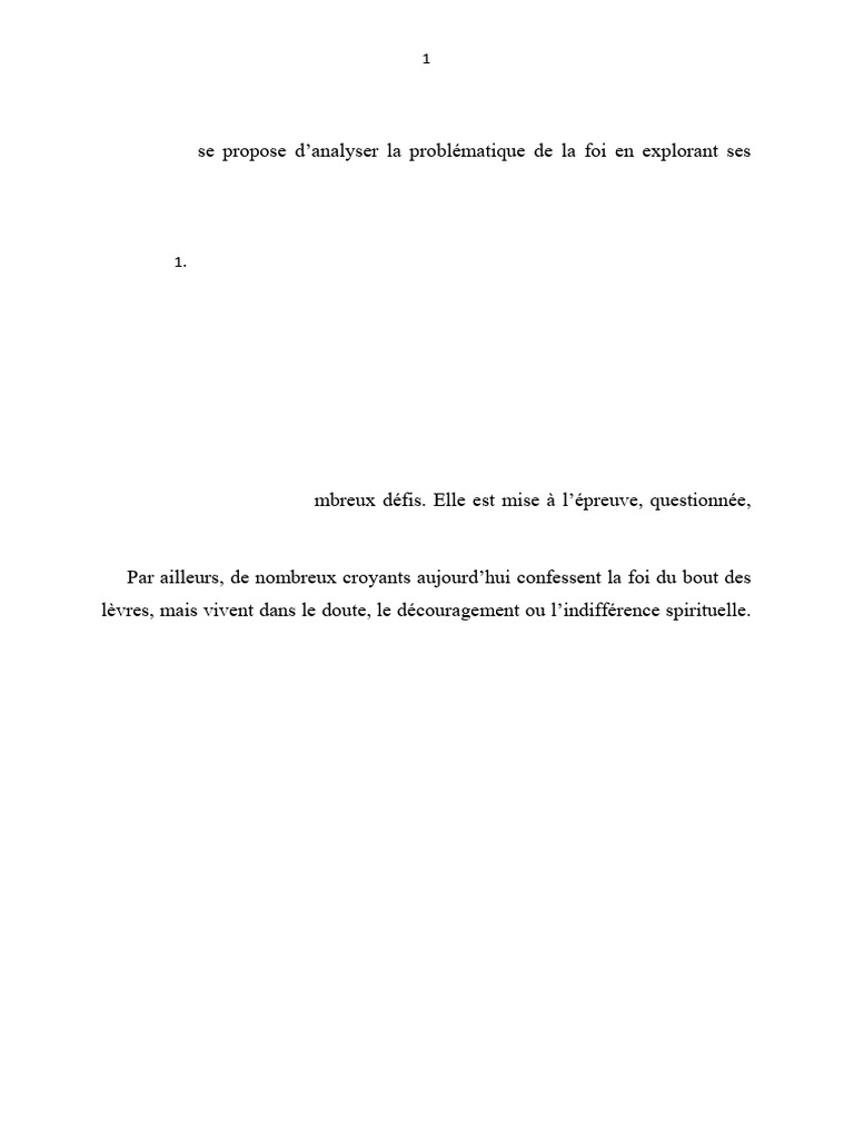Memoire Premice | PDF | Dieu | Foi