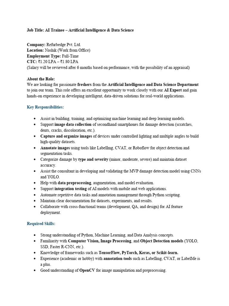 Job Description - AI ML-4-1 | PDF | Artificial Intelligence ...